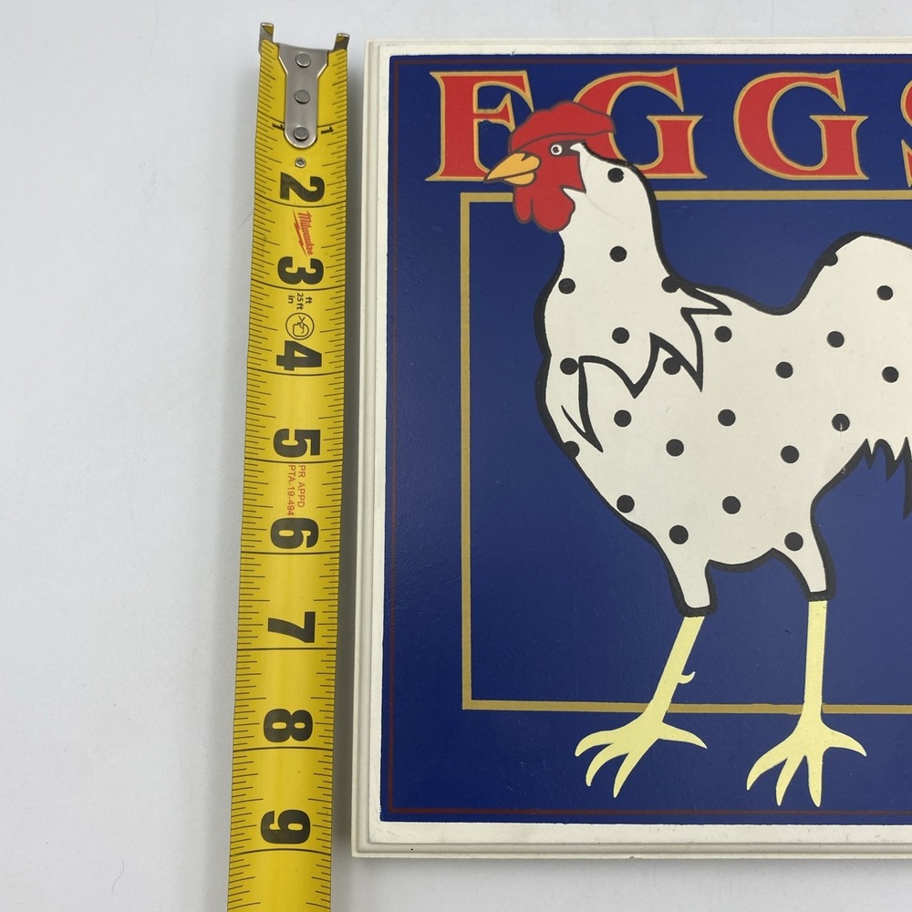 Vintage Pair of Wood Rooster Chicken Farm Eggs Wall Decor Signs‎ Colorful Rustic - Picture 7 of 7